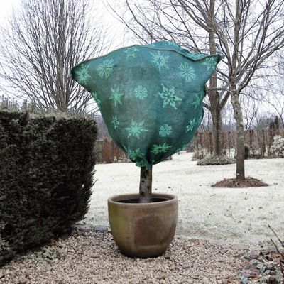 Housse jute H100xØ75cm vert avec cordelette de serrage