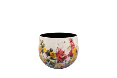 Pot floral white d15 h13