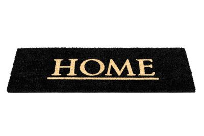 Kokosmat ruco print home 26x75cm zwart