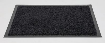 Wasbare mat twister 60x180cm zwart flat