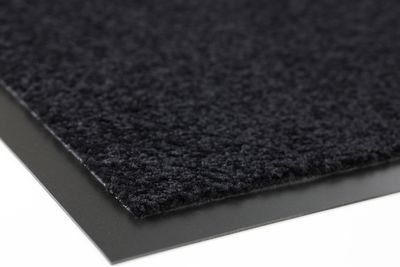 Wasbare mat twister 60x180cm zwart flat