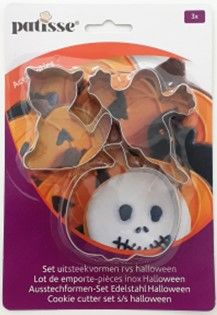 Set van 3 inox uitduwvormpjes Halloween