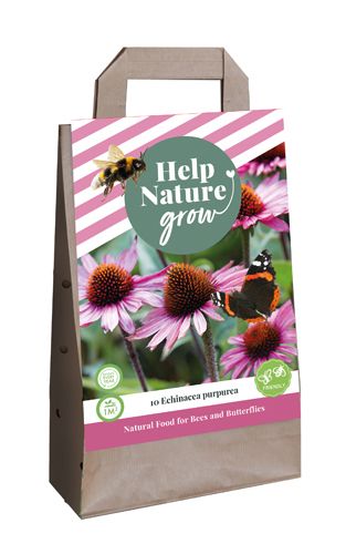 Tas 'help nature grow' met 10 echinacea purpurea