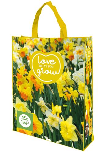 1 cabas met narcisses mix 'love what you grow'