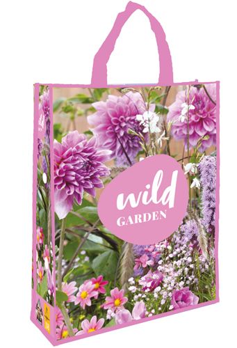 Shopping bag met 30 'wild garden' pink