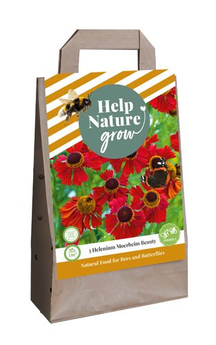 Tas 'help nature grow' met 3 helenium moerheim beauty