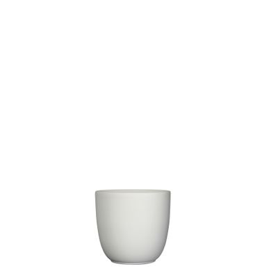 Tusca pot rond wit mat - h11xd12cm