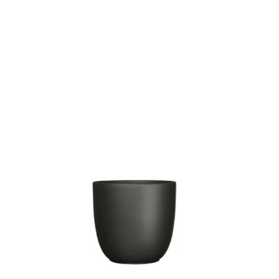 Tusca pot rond zwart mat - h13xd13,5cm