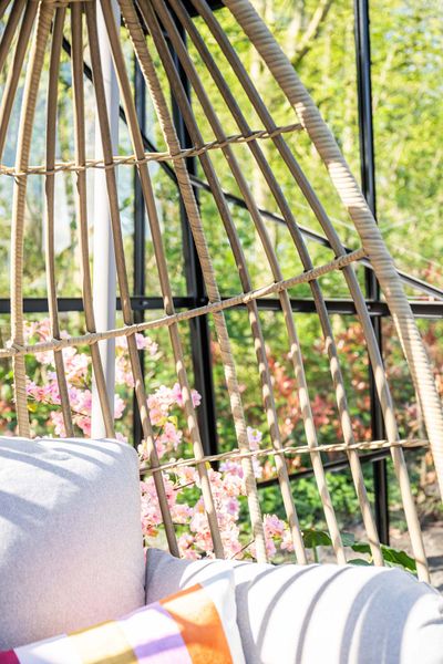 Panama hangstoel taupe/zand met wicker