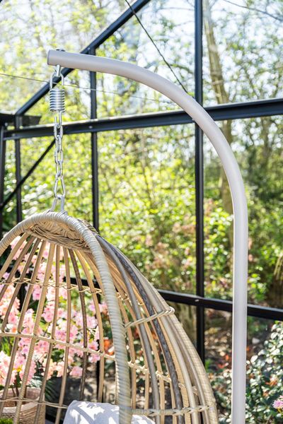 Panama hangstoel taupe/zand met wicker