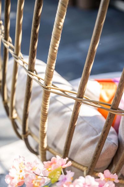 Panama hangstoel taupe/zand met wicker