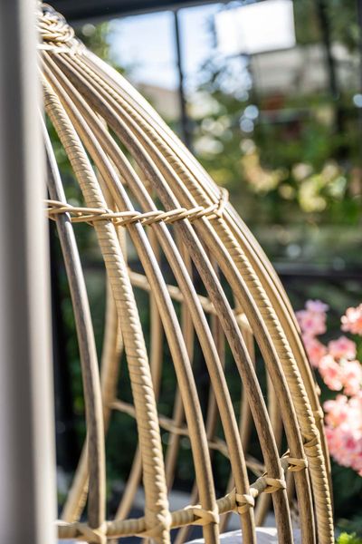 Panama hangstoel taupe/zand met wicker