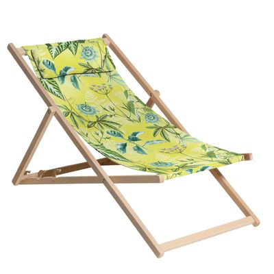 Chaise de plage en bois Mauel pastel yellow