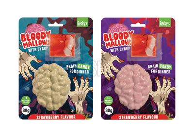 Brains with blood gummies 