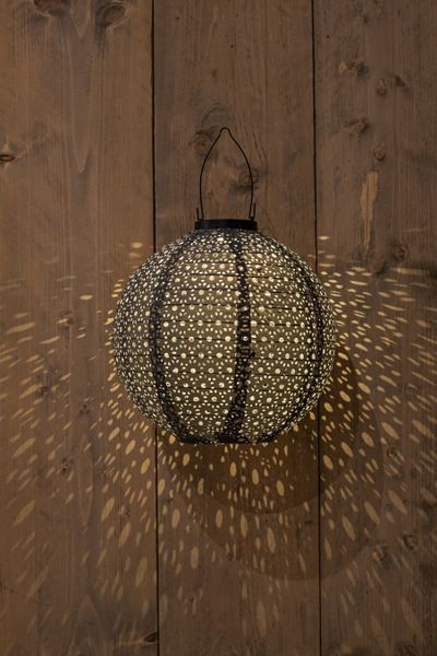 Solar lampion 25cm grijs/marrakesh