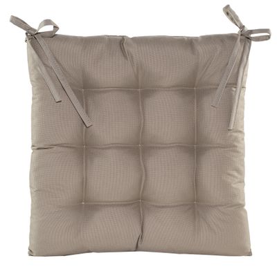 Coussin de chaise matelassé taupe 38x38cm