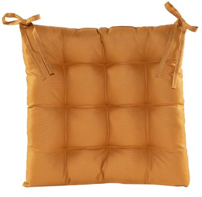 Coussin de chaise matelassé ocre 38x38cm