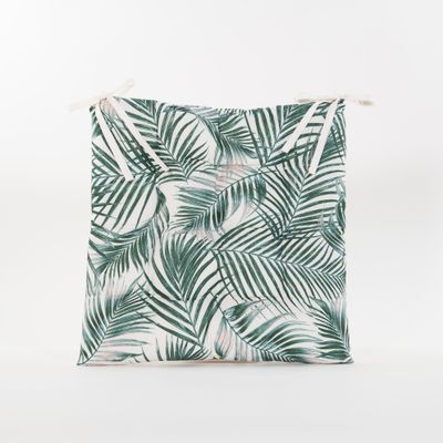 Gewatteerd stoelkussen palm blad 38x38cm