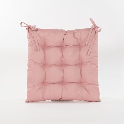 Gewatteerd stoelkussen oud roze 38x38cm