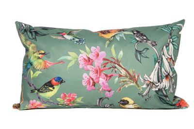 Buitenkussen vogels groen 30x50cm