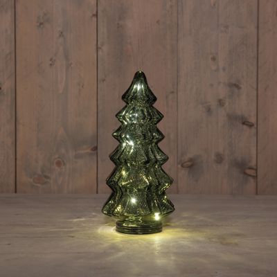 Kerstboompje glas 10led op batterij