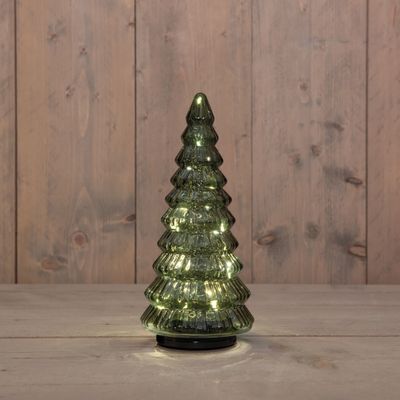 Kerstboompje glas 20led draaiend