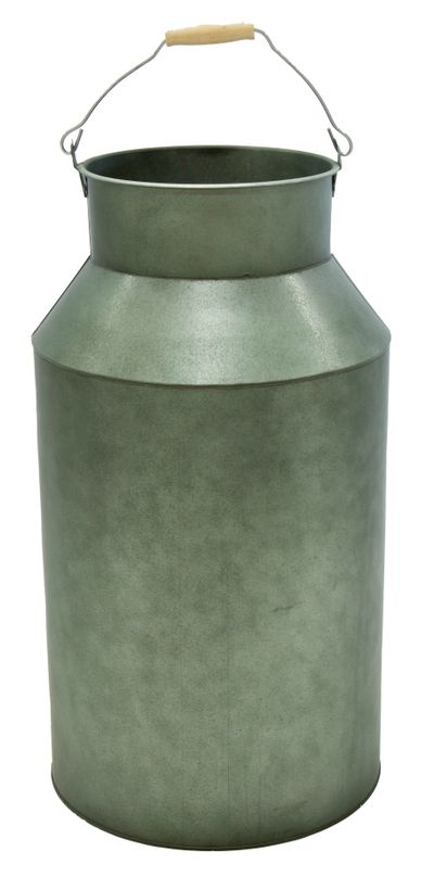 Pot à lait zinc vert vintage d31h57