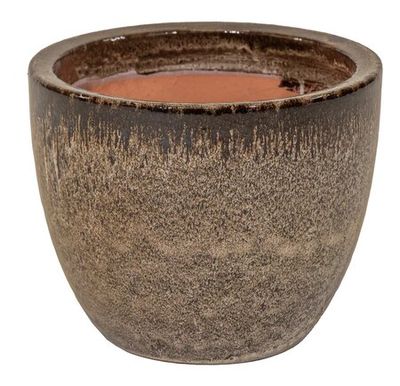 Glazed egg pot falling brown