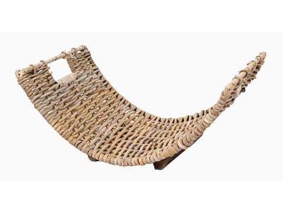 Panier à bûches en rotin gris