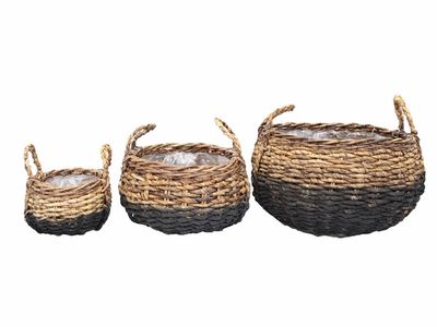 Basket bowl abaca black set3