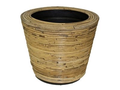Drypot round stripe grey d27h20cm