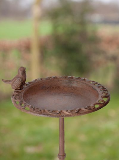 Vogelbad hoge voet gietijzer