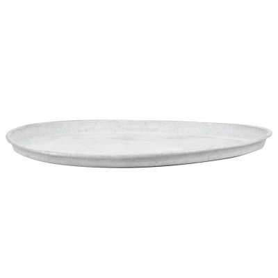 Soucoupe zinc patiné pour pot de 25 cm