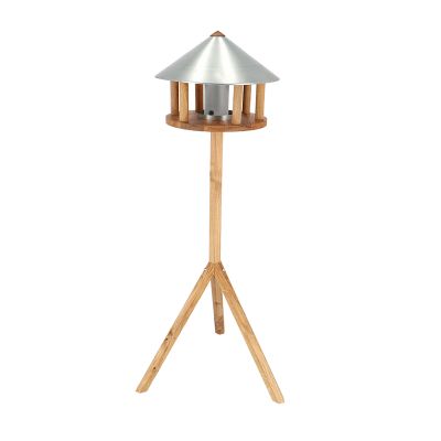 Voedertafel eiken zinken dak + silo