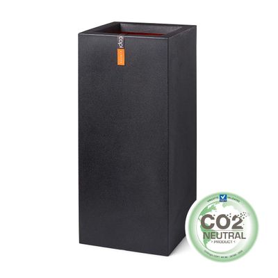 Pot rechthoek 36x36x79 zwart