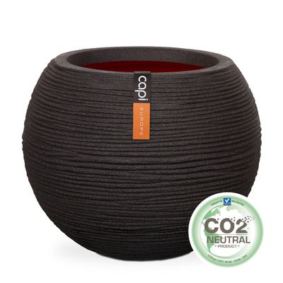 Vase boule rib 62x48 noir