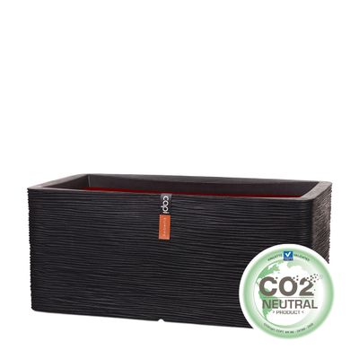 Jardinière bas rib 73x39x32 noir