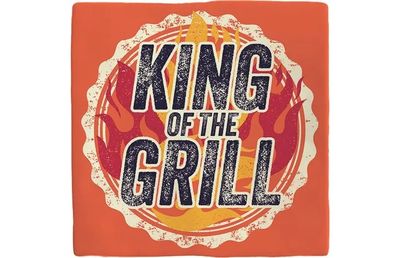 Tegel deco king of the grill orange