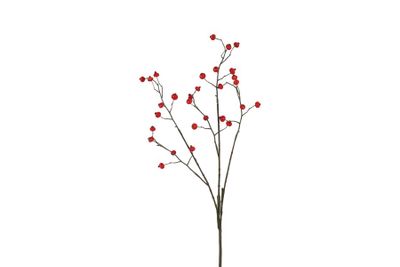Baie artificielle ilex open plastique 82x13x6cm rouge
