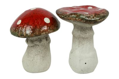 Paddenstoel fallon aardewerk 6.5x6.5x7cm multi - 2 varianten