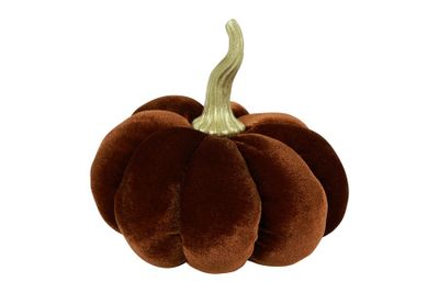 Pompoen nutmeg velvet stof 16x16x15cm bruin
