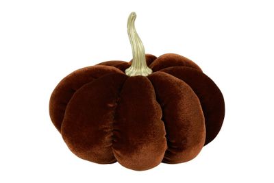 Pompoen nutmeg velvet stof 18x18x17cm bruin