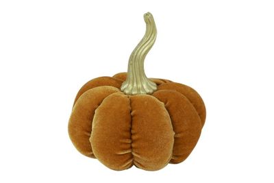 Pompoen nutmeg velvet stof 12x12x12cm geel