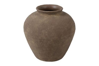 Vaas beanie aardewerk rond 22.2x22.2x20.8cm roest