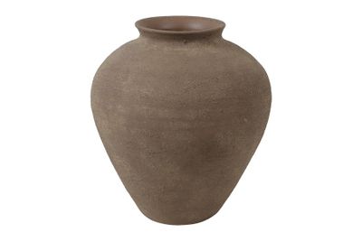 Vaas beanie aardewerk rond 30.7x30.7x31.7cm roest