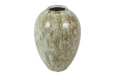 Vaas ballas aardewerk 20.5x20.5x30cm crème/bruin