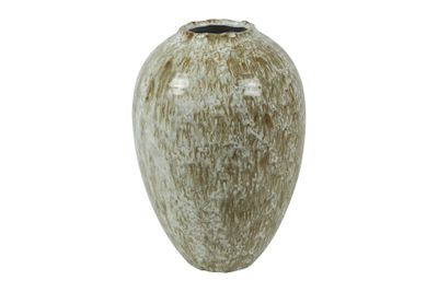 Vaas ballas aardewerk 22.5x22.5x33.5cm crème/bruin