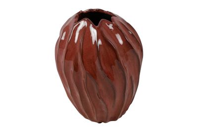 Vaas korali aardewerk rond 20x20x25cm lila