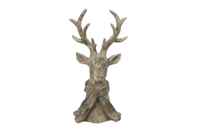Hert percy aardewerk 15.5x12x30cm grijs