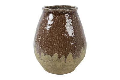 Vaas gert aardewerk 27.5x27.5x32cm d.bruin